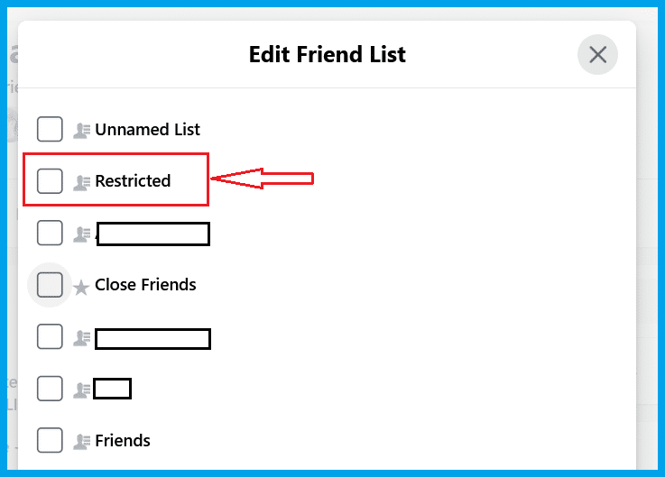 Select Restricted List